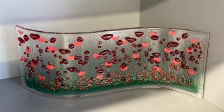 Large fused glass flower wave